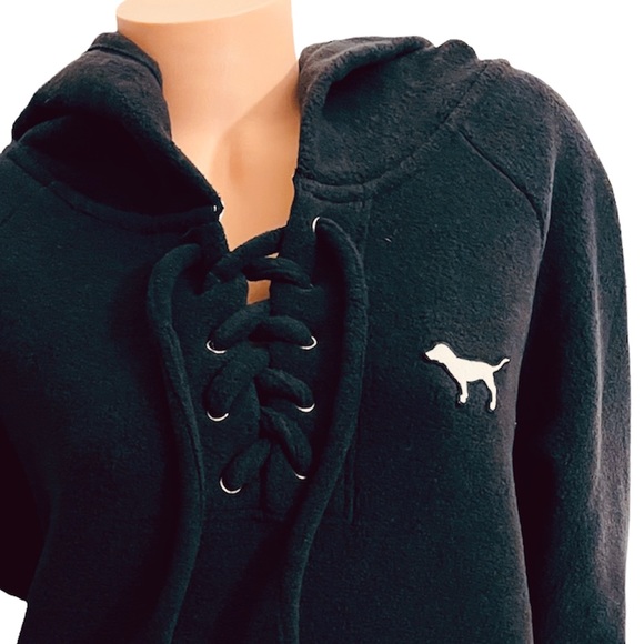 Hoodie Outerwear Polar Sweater Victoria Secret PINK Black Miami Logo - Picture 6 of 7